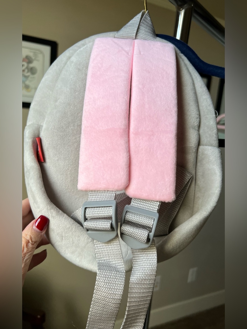 Kakoo New Cute Gray & Pink Elephant Plush Toddler Backpack - Picture 4 of 4